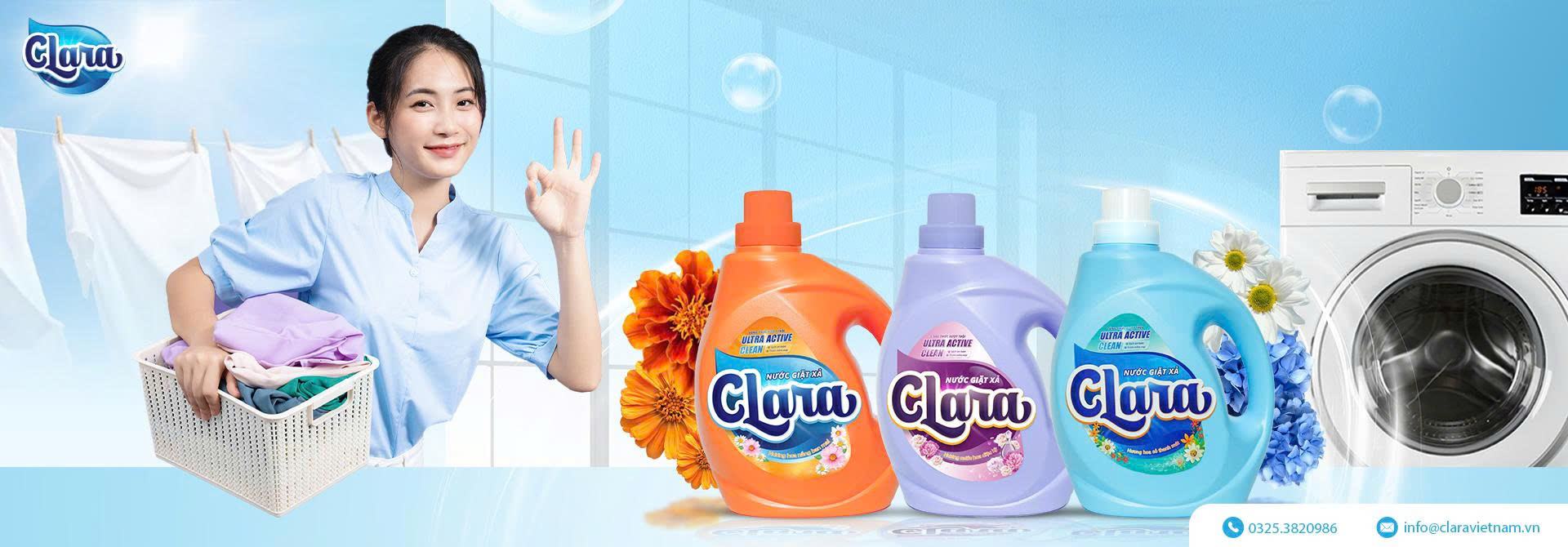Nước giặt xả Clara