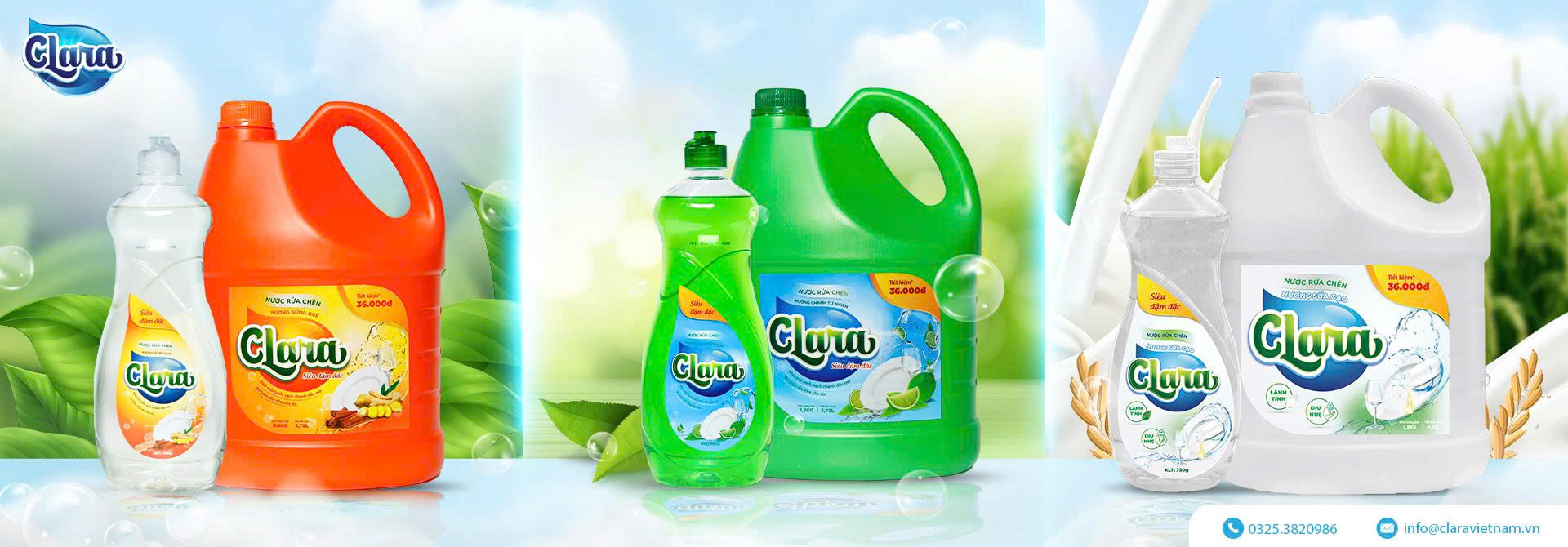 Nước rửa chén Clara