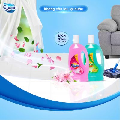 Không cần lau lại nước – Sàn sạch bóng khô nhanh & không gây trơn trượt