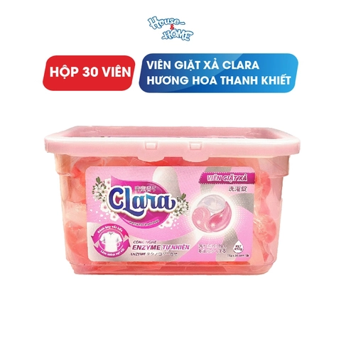 Viên giặt xả Clara - Hương hoa thanh khiết - hộp 30 viên